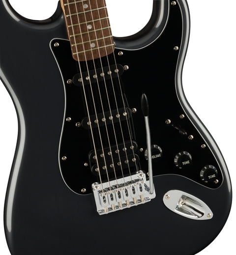 Fender Affinity Series™ Stratocaster® HSS Pack, Laurel Fingerboard, Charcoal Frost Metallic, Gig Bag, 15G - 120V