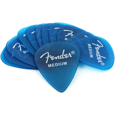 Fender 351 California Clear Picks 12 pack, Lake Placid Blue
