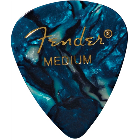 Fender Classic Celluloid Picks 12 Pack, Ocean Turquoise Medium