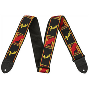 Fender Monogrammed Straps, Black/Yellow/Red