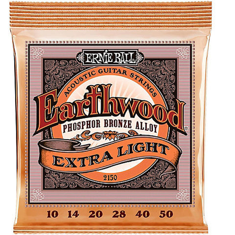 EBP02150 Ernie Ball "Extra Light" Earth Wood Phosphor Bronze Strings, 10-50