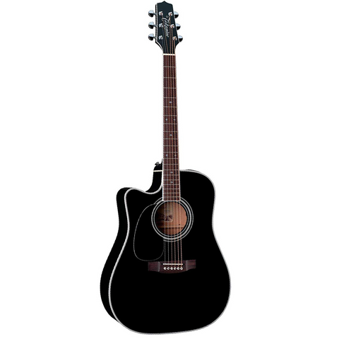 EF341SC-LH Takamine Pro Series Dreadnought Acoustic Electric Guitar, Black, Left Handed with Case
