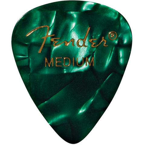 Fender Premium Celluloid Picks 12 pack, Moto Green Medium