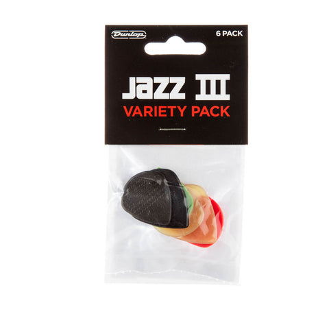 PVP103 Dunlop Jazz III Picks - Variety Pack - 6pc