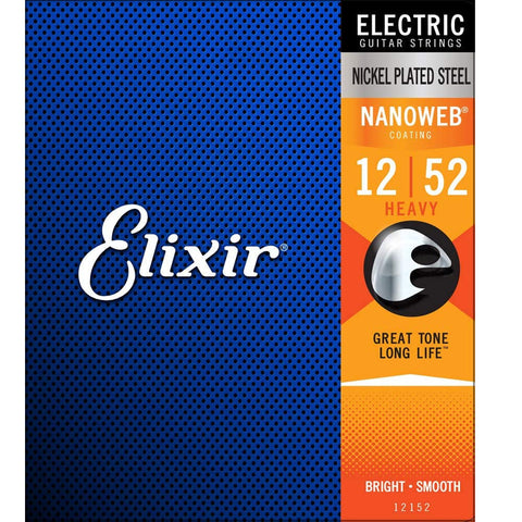 12152 ELIXIR Heavy Nickel Plated Steel With Nanoweb Coating (.012 - .052) Strings