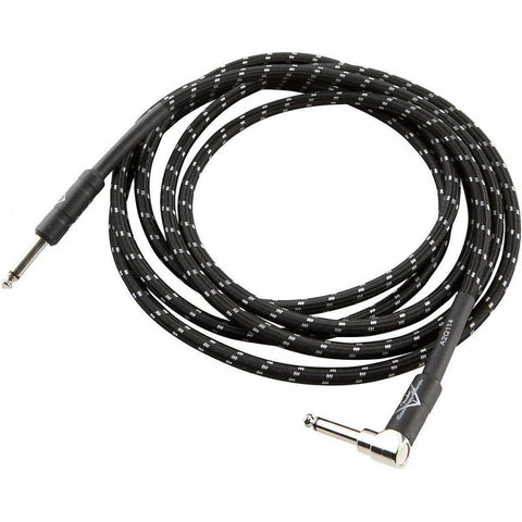 Fender Custom Shop Straight Output to Angled Output Cable, 10 FT Black Tweed