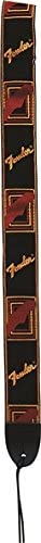 Fender Monogrammed Straps, Black/Yellow/Red