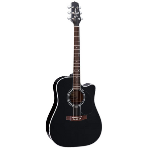 EF341SC Takamine Pro Series Dreadnought Acoustic Electric Guitar, Black with Case