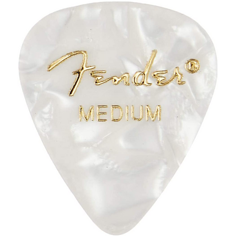 1980351805 Fender 351 Premium Celluloid White Moto Picks Medium