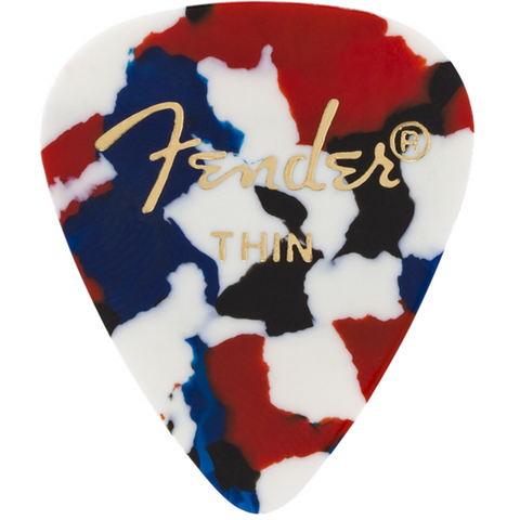 Fender 351 Classic Celluloid Confetti Picks, Thin-Heavy 12 pack