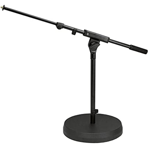 K&M 25960-Black Low-Level Round Base Mic Stand