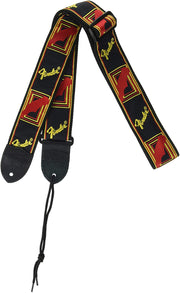 Fender Monogrammed Straps, Black/Yellow/Red