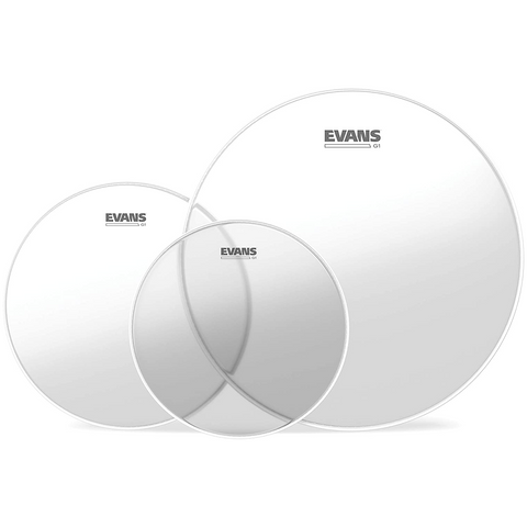 ETP-G1CLR-R Evans ClearTom Pack- Rock - (10", 12", 16")