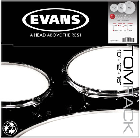 ETP-G1CTD-R Evans Coated Tom Pack- Rock - (10", 12", 16")