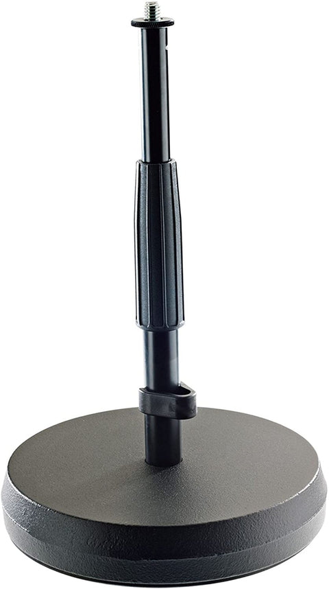 K&M 23325-Black Short Table/Floor Mic Stand with Round Weighted Base