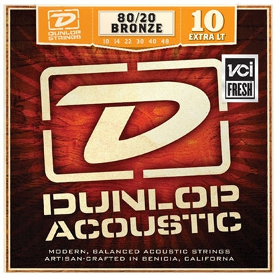 DAB1048 Dunlop 80/20-Bronze Strings-Extra Light-10-48