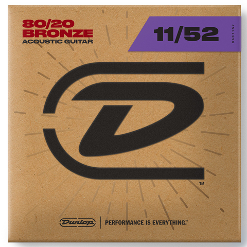 DAB1152 Dunlop 80/20 Bronze -Medium/Light Strings, 11-52