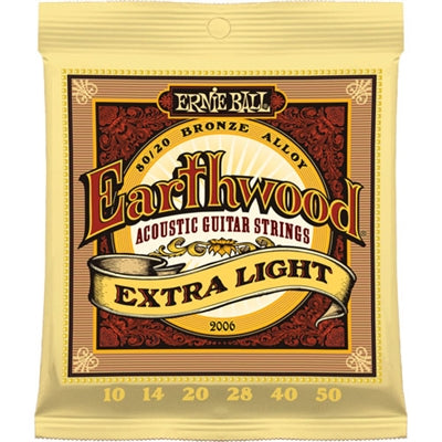 EBP02006 Ernie Ball "Extra Light 09-50" Earth wood 80/20 Bronze Strings