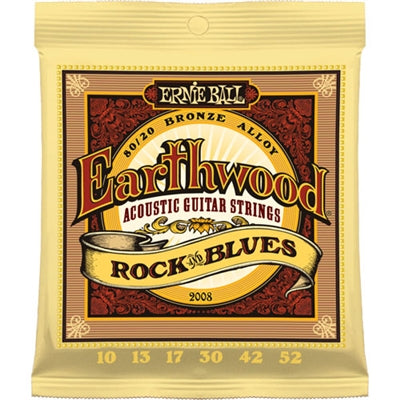 EBP02008 Ernie Ball "Rock & Blues 10-52" Earth Wood 80/20 Bronze Strings