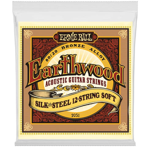 EBP02051 Ernie Ball "Silk & Steel 12-String Soft" Earthwood 80/20 Bronze Strings, 09-46