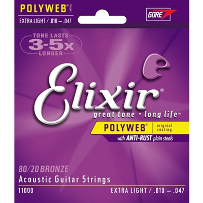 11000 Elixir POLYWEB X-Lite Strings-Gauge .010 - .047