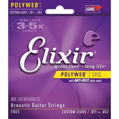 11025 Elixir POLYWEB Lite Gauge .011 - .052 Strings