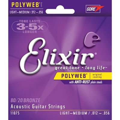 11075 Elixir POLYWEB Strings Lite-Medium Gauge .012 - .056