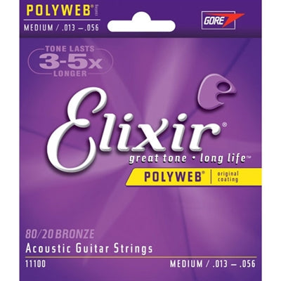 11100 Elixir POLYWEB Strings Medium Gauge .013 - .056