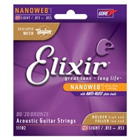 11182 Elixir HD 80/20 Bronze-NANOWEB Strings Lite Gauge .013 - .053