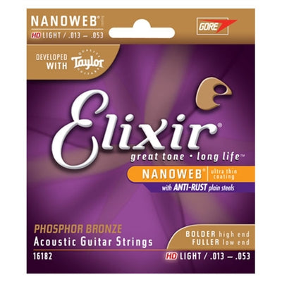 16182 Elixir HD Phosphor Bronze-NANOWEB Strings Gauge .013 - .053