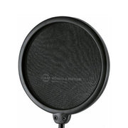 K&M 23956-Black Small Double Screen Pop Filter w/Gooseneck & Clamp