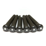 TUSQ Traditional Style Bridge Pins White With Black Inlay Item