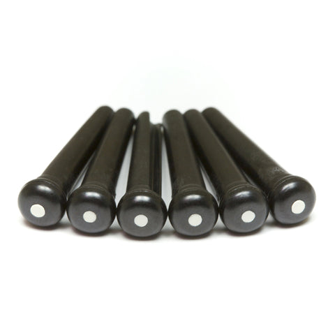 TUSQ Traditional Style Bridge Pins White With Black Inlay Item
