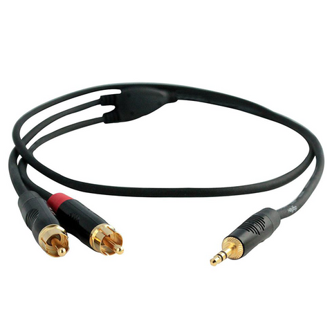HIN-1K-2R-10 Digiflex 10 Foot Pro Splitter Cable -Mini TRS to 2 x RCA Plugs