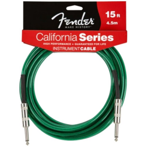 Fender California Series Straight Output to Straight Output, 15FT Surf Green