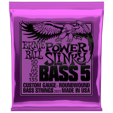EBP02821 Ernie Ball 2821 Power Slinky 5-String Nickel Wound Bass Set (50-135)