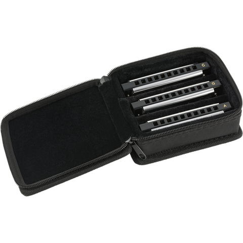 Fender Blues Deluxe Harmonica 3 pack with Case